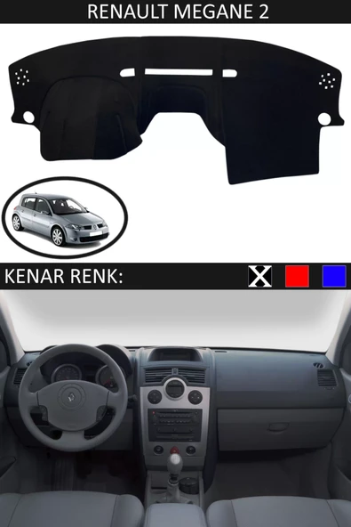 Torpido Koruma Halısı Siyah Kenar Renk Siyah Renault Megane 2 ile Uyumlu ürün görseli 1