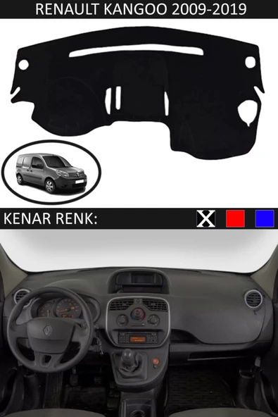Torpido Koruma Halısı Siyah Kenar Renk Siyah Renault Kangoo 2009-2019 ile Uyumlu ürün görseli 1