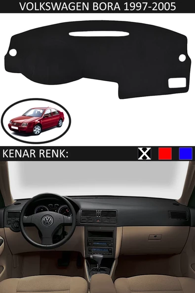 Torpido Koruma Halısı Siyah Kenar Renk Siyah Volkswagen Bora 1997-2005 ile Uyumlu ürün görseli 1