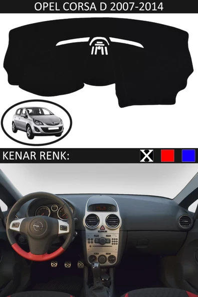 Torpido Koruma Halısı Siyah Kenar Renk Siyah Opel Corsa D 2007-2014 ile Uyumlu ürün görseli 1