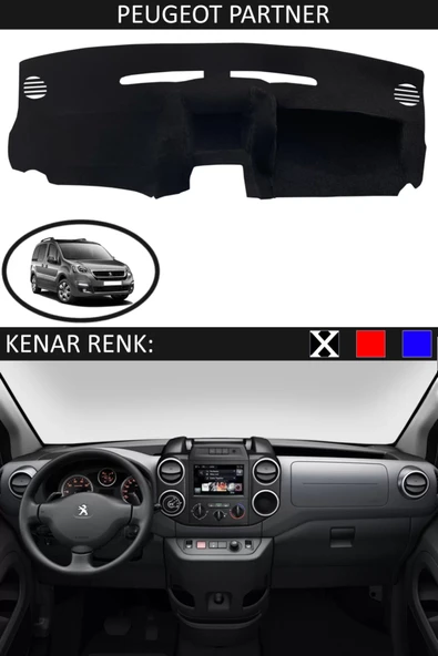 Torpido Koruma Halısı Siyah Kenar Renk Siyah Peugeot Partner ile Uyumlu ürün görseli 1