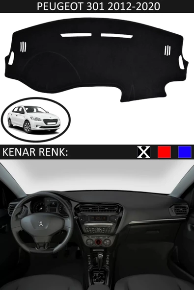 Torpido Koruma Halısı Siyah Kenar Renk Siyah Peugeot 301 2012-2020 ile Uyumlu ürün görseli 1