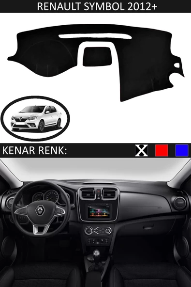 Torpido Koruma Halısı Siyah Kenar Renk Siyah Renault Symbol 2012+ ile Uyumlu ürün görseli 1