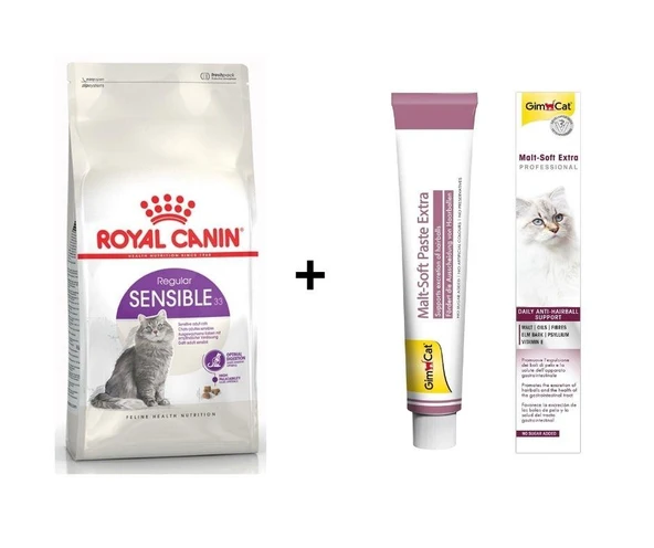 Royal Canin Sensible 33 Kuru Kedi Maması 4 kg + Gimcat Malt 100 Gr ürün görseli 1