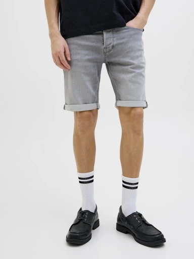 JACK JONES Erkek Grey Denim Şort 12269502 - Resim 3