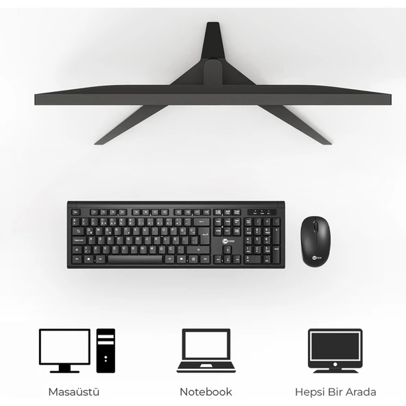 Lecoo Kw200 Kablosuz Klavye & Mouse Set Siyah - Resim 2