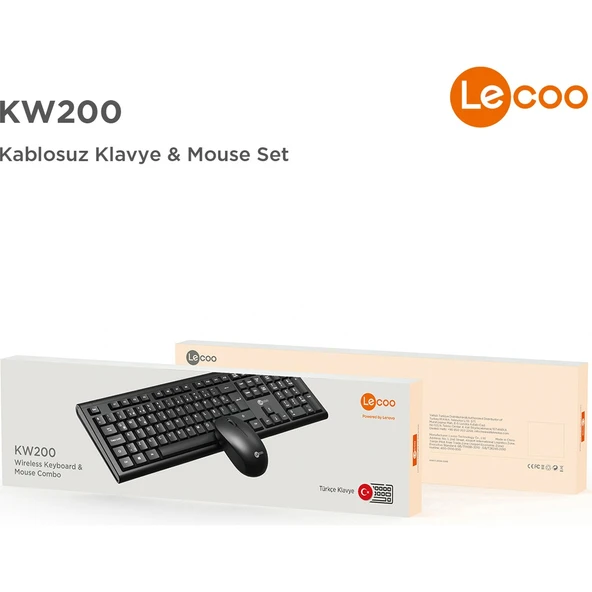 Lecoo Kw200 Kablosuz Klavye & Mouse Set Siyah - Resim 8
