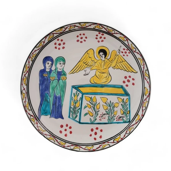 İsa Mesih'in Boş Kabri 25x25 cm El Boyama İznik Çini Tabak ürün görseli 1