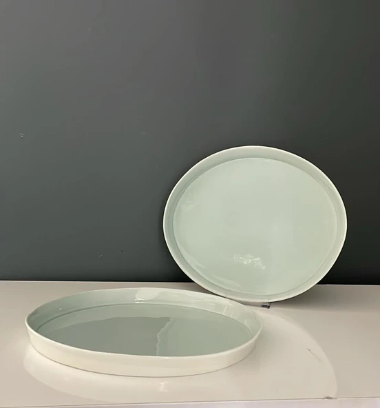 TANTİTONİ SPACE MAVİ PORSELEN 2 Lİ SERVİS TABAĞI SETİ 28 CM ürün görseli 1