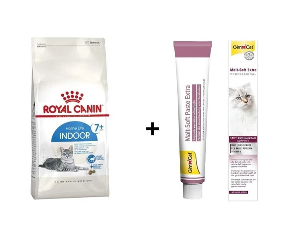 Royal Canin İndoor 7+ Yaşlı Kuru Kedi Maması 1,5 Kg+ Gimcat Malt 100 Gr ürün görseli 1