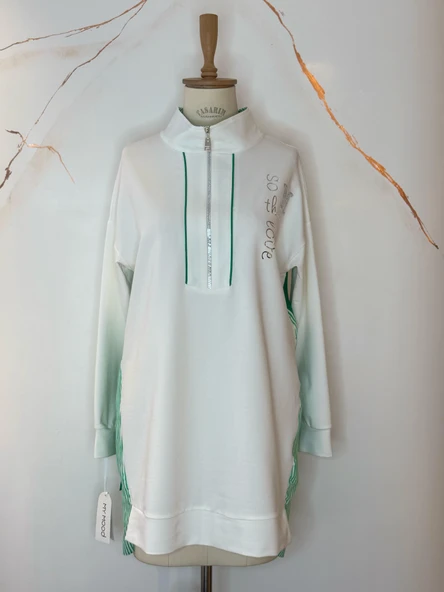 YARIM FERMUARLI SWEATSHİRT - Resim 4