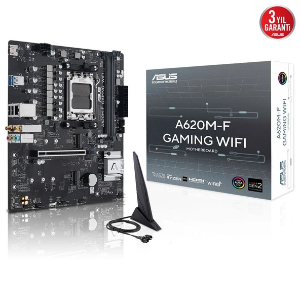 ASUS PRIME A620M-F GAMING WIFI6 DDR5 HDMI-DP PCIE 4.0 AM5 mATX ürün görseli 1