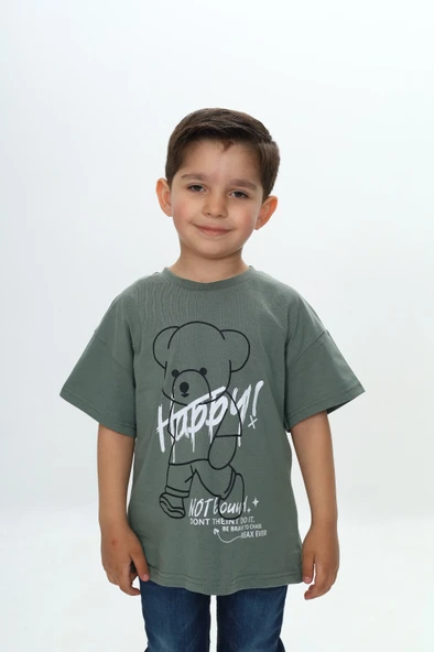 Toontoy Erkek Çocuk Ayıcık Baskılı Tişört ürün görseli 1
