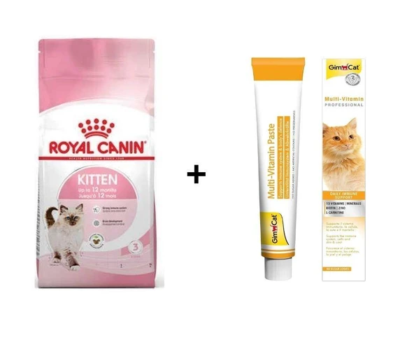 Royal Canin Kitten Yavru Kuru Kedi Maması 4 Kg + Gimcat Multivitamin 100 Gr ürün görseli 1