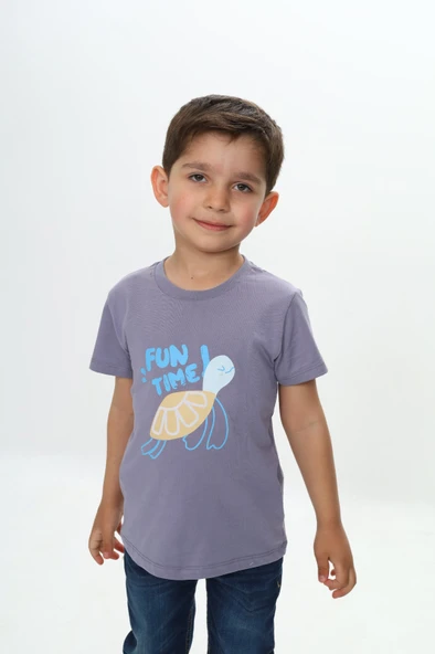Toontoy Erkek Çocuk Su Kaplumbağası Baskılı Tişört ürün görseli 1