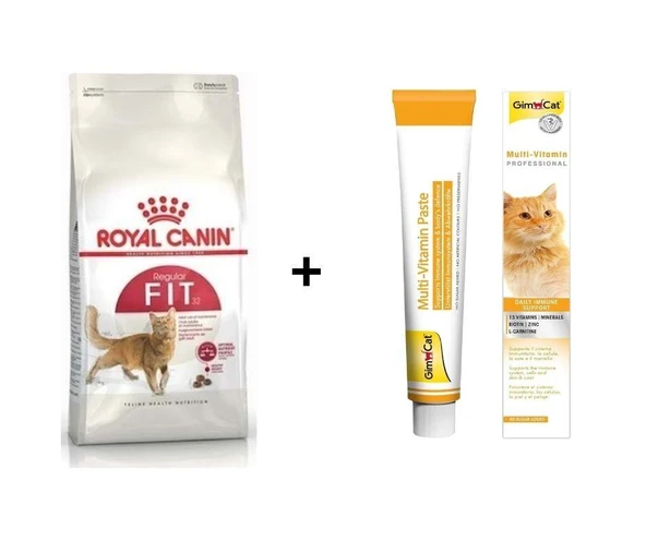 Royal Canin Fit 32  Kuru Kedi Maması 4 Kg + Gimcat Multivitamin 100 Gr ürün görseli 1