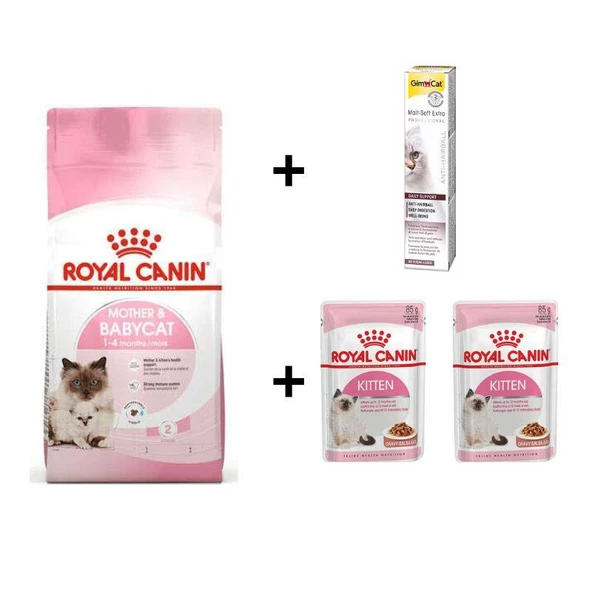 Royal Canin Mother BabyCat  Yavru Kuru Kedi Maması 2 Kg + 2 Adet RC Yaş Mama 85 gr + 20 gr GimCat Malt ürün görseli 1