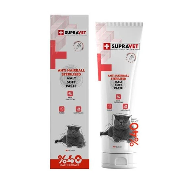 Supravet Sterilised Anti Hairball Kısır Kediler İçin Malt Macun 100 Gr ürün görseli 1