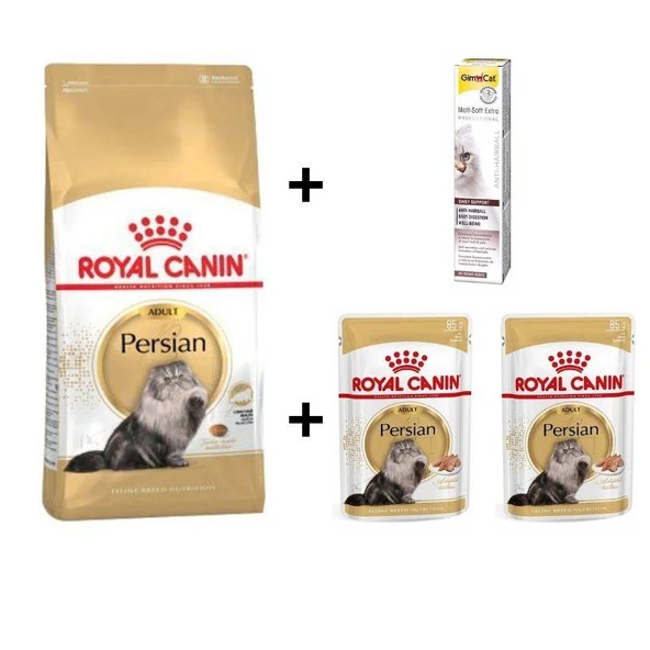 Royal Canin Persian Yetişkin Kedi Maması 4 kg + 2 Adet RC Yaş Mama 85gr +20 gr GimCat Malt ürün görseli 1