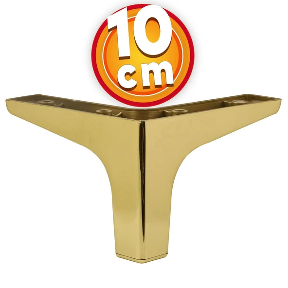 Mobilya Kanepe Sehpa TV Ünitesi Koltuk Ayağı 10 cm Altın Gold Baza Ayak 4 Adet ürün görseli 1