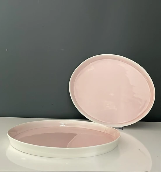 TANTİTONİ SPACE PEMBE PORSELEN 2 Lİ SERVİS TABAĞI SETİ 28 CM ürün görseli 1