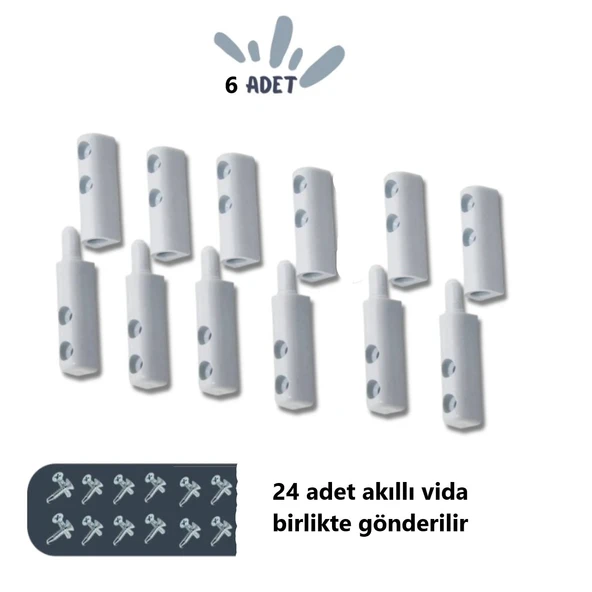 Sineklik Menteşesi, Beyaz 6 Adet - Resim 3