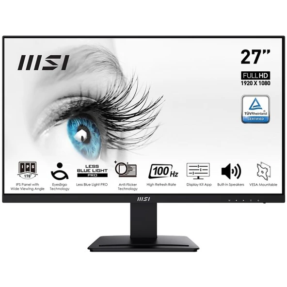 MSI 27" IPS MP273A 1MS 100HZ HDMI EV OFİS MONİTÖRÜ 1920X1080 ürün görseli 1