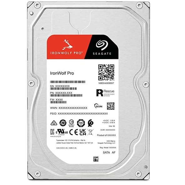 SEAGATE 3.5" 20TB IRONWOLF PRO ST20000NT001 256MB 7200RPM SATA-3 KURUMSAL NAS DİSKİ ürün görseli 1