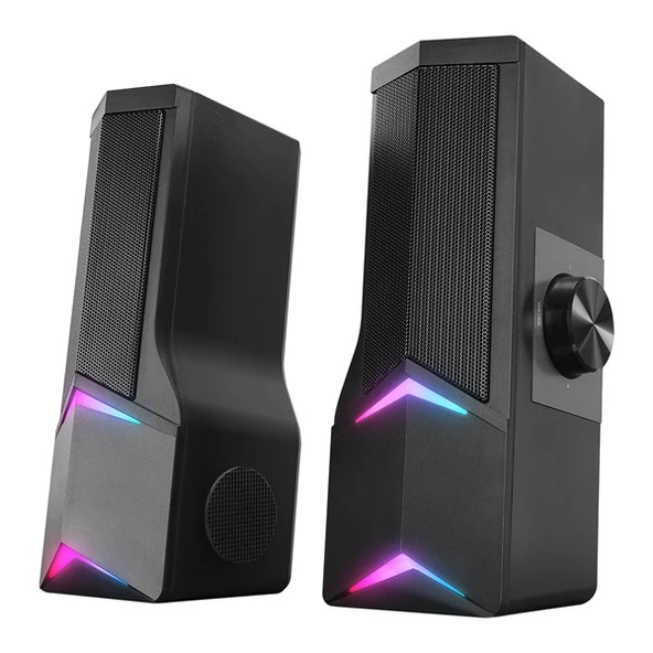 Rampage Elegant X10 2.0 Bluetooth'lu Rms 3W*2 RGB Işıklı Multimedia Usb 5V 45dB Gaming Oyuncu Speaker ürün görseli 1