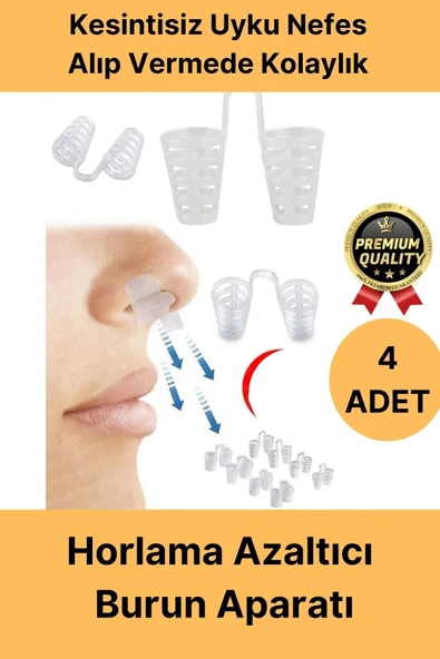 Premium Kesintisiz Uyku Nefes Alıp Vermede Kolaylık Horlama Azaltıcı Burun Delik Aparatı 4 Adet ürün görseli 1
