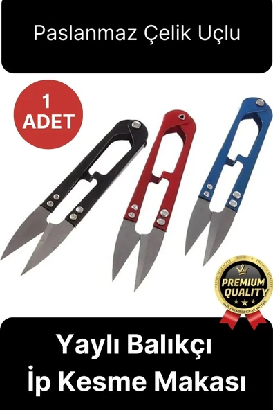 Profesyonel Paslanmaz Çelik Uçlu Yaylı Çok Amaçlı Kamp Doğa Balık Pratik Balıkçı İp Kesme Makası ürün görseli 1