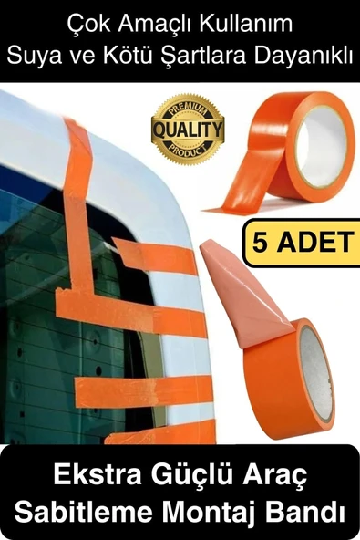 5 Adet İz Bırakmaz 50mmx 30mt Araba Montaj Bandı Oto Araç Sabitleme Bant Ekstra Güçlü Suya Dayanıklı ürün görseli 1