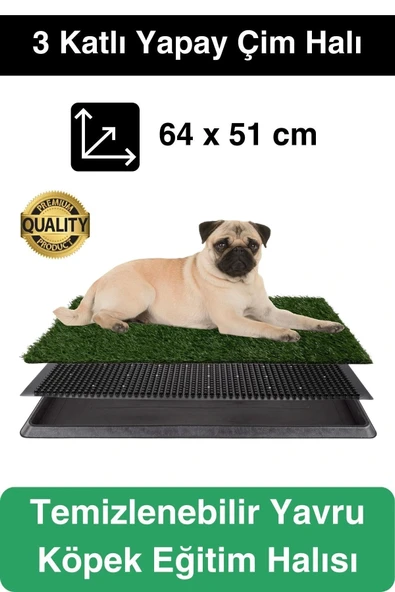 Özel Üretim 3 Katlı Evcil Hayvan Tuvalet Eğitim Halısı Yavru Köpek Yapay Çim Pet Park Temizlenebilir ürün görseli 1
