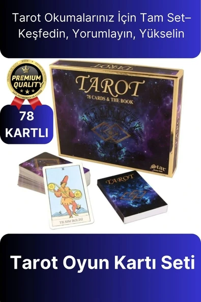 Profesyonel Deluxe 78 Kartlı Açıklanmış Terimli Gelecekle İlgili Spiritüel Tarot Oyun Kartı Seti ürün görseli 1