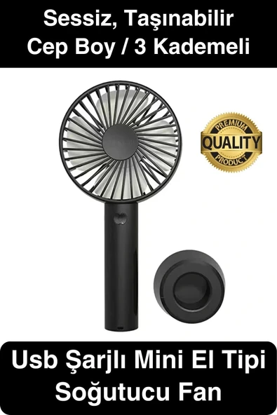 Taşınabilir El Tipi Usb Şarjlı 3 Kademeli Mini Pervane Serinletici Fan Soğutucu Sessiz Çalışabilen ürün görseli 1