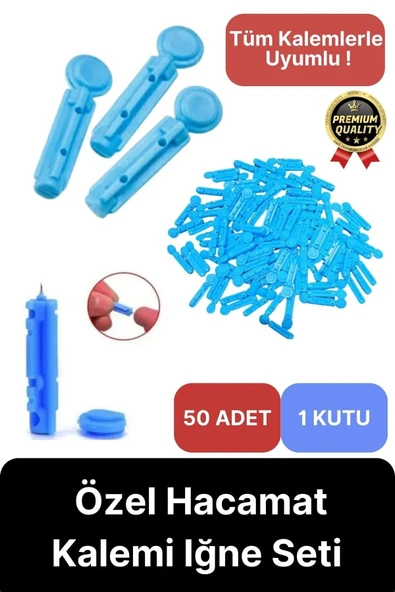 Tüm Kalemlerle Uyumlu Şeker Parmak Delme 50 Adet Özel Hacamat Kalemi Iğne Seti-1 Kutu ürün görseli 1
