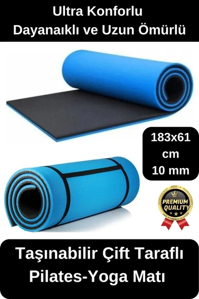 Ultra Konforlu Taşınabilir Askılı ve Kalın Çift Taraflı Destekleyici Meditasyon Pilates Yoga Matı ürün görseli 1