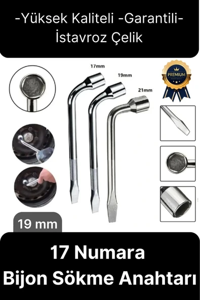 Yüksek Kalite Garantili İstavroz Çelik Nikelajlı 19mm Numara Tek Kol Pipo L Bijon Sökme Anahtarı ürün görseli 1
