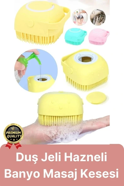 Çok Amaçlı Silikon Evcil Hayvan Bebek Çocuk Şampuan Hazneli Banyo Masaj Tarak Duş Fırçası Kesesi ürün görseli 1