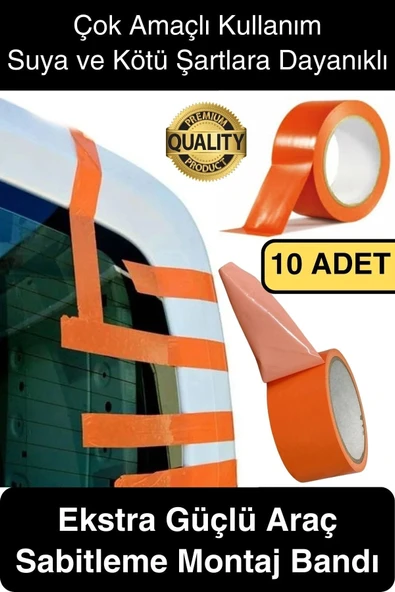 10 Adet İz Bırakmaz 50mmx30mt Araba Montaj Bandı Oto Araç Sabitleme Bant Ekstra Güçlü Suya Dayanıklı ürün görseli 1