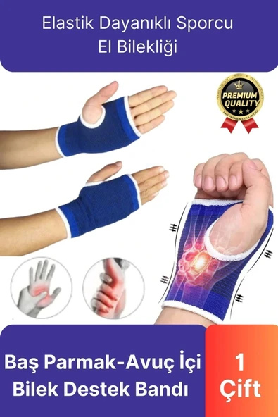 Premium Elastik 1 Çift Fitness Voleybol Avuç İçi Baş Parmak Bilek Destek Bandı Sporcu El Bilekliği ürün görseli 1