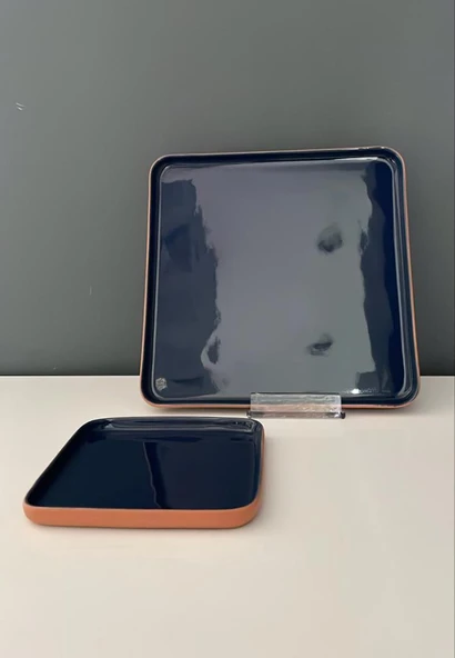 TANTİTONİ SQUARE TERRA MAVİ PORSELEN 2 Lİ TABAK SETİ 12,2CM-20,2 CM ürün görseli 1