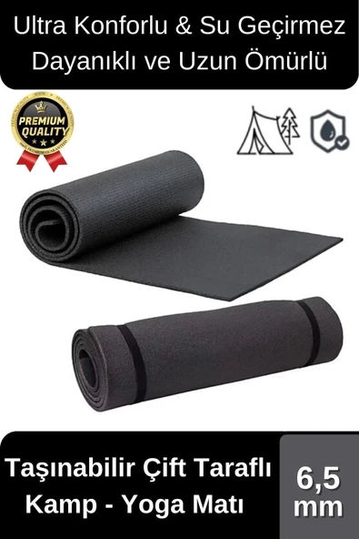 Ultra Konfor Taşıma Askılı Kalın Kaymaz Antibakteriyel Meditasyon Pilates Minderi Yoga Matı 6,5mm ürün görseli 1