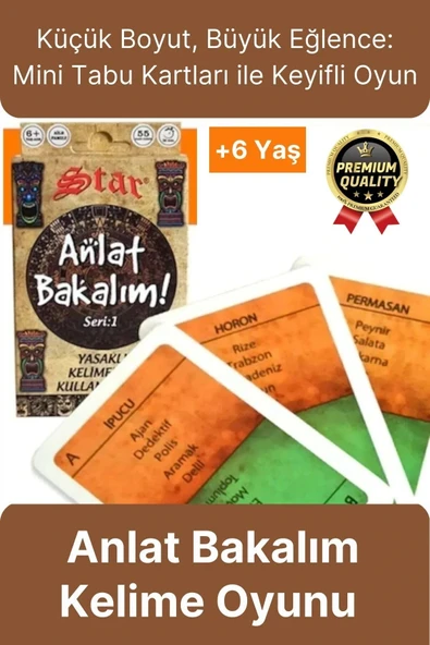 Premium Eğitici Öğretici Kız Erkek Çocuk Aile Anlat Bakalım Kelime Oyunu Mini Tabu Kartları 6+ Yaş ürün görseli 1