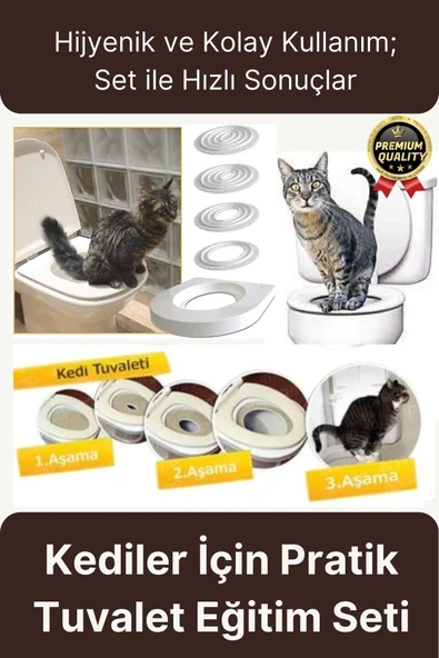 Kolay Kullanım Hijyenik Pratik Kum Kabı Yavru Yetişkin Kedi Wc Tuvalet Alıştırma Klozet Eğitim Seti ürün görseli 1