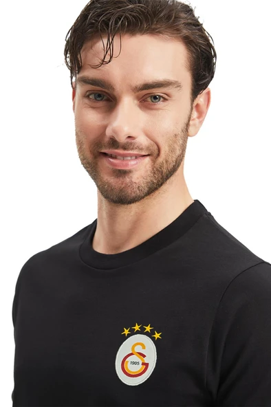 Galatasaray Orijinal Lisanslı Siyah Basic T-Shirt  XZY - Resim 4