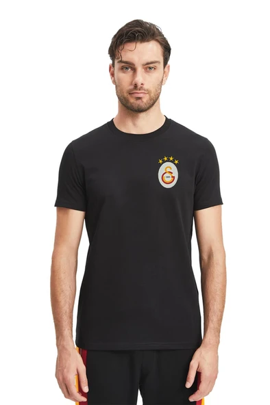 Galatasaray Orijinal Lisanslı Siyah Basic T-Shirt  XZY - Resim 3