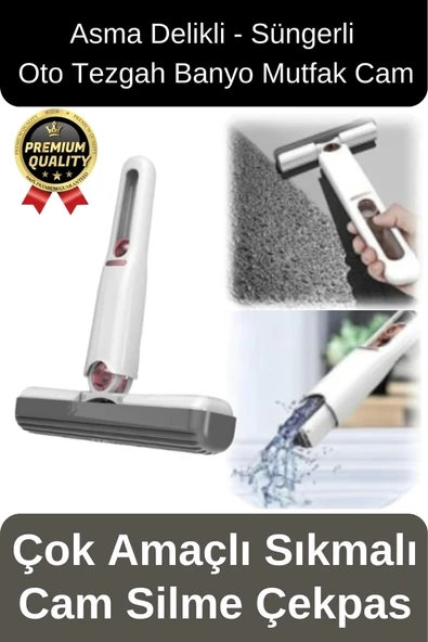 Çok Amaçlı Taşınabilir Pratik Sıkmalı Sünger Oto Tezgah Banyo Mutfak Cam Temizleme Silme Çekpas Mop ürün görseli 1