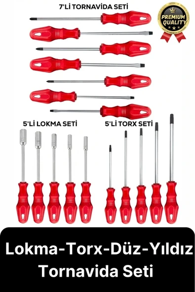 Özel Üretim Dayanıklı Yüksek Kalite Ev İş Tamir Tadilat Lokma Torx Düz Yıldız Tornavida Seti Takımı ürün görseli 1