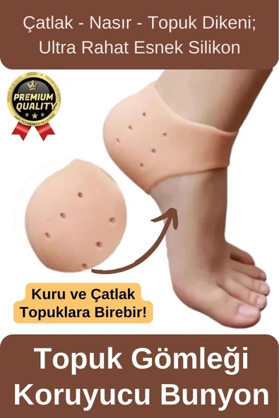 Ultra Rahat Çatlak Nasır Diken Esnek Silikon Tabanlık Gömlek Topuk Çorabı Koruyucu Bunyon 1 Çift ürün görseli 1